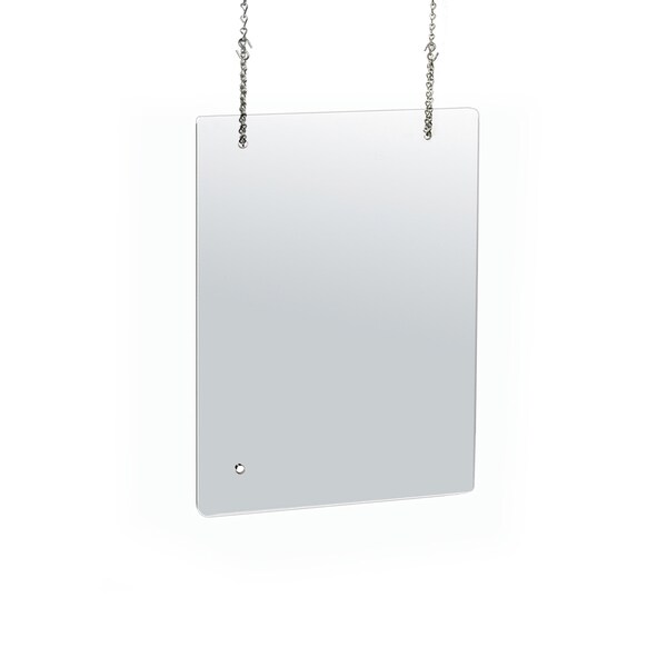 Hanging Clear Acrylic Plexiglass Shield Cashier PPE 18"x24", PK2